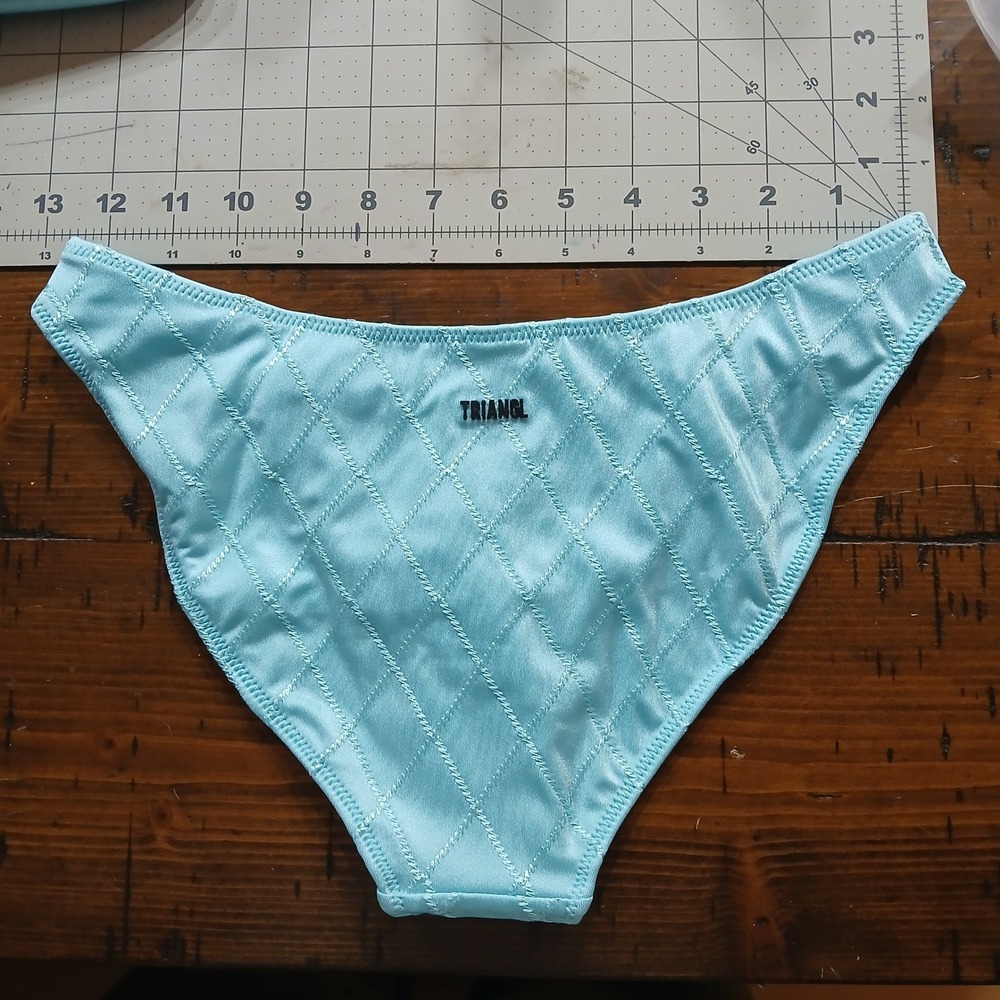 NWT TRIANGL sky high blue S bikini set w/ bag beach coquette fairy y2k doll - Picture 4 of 6